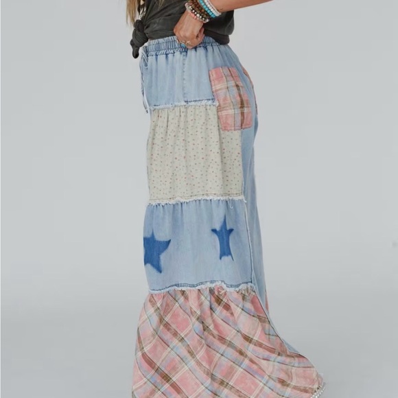 POL Chill Patchwork Wide-Leg Pants - Picture 5 of 11